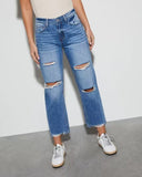 Trendy Destroyed Mom Jeans for Women