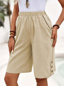 Chic Women's Airy Shorts with Button Accents