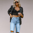Chic High Waist Wide-Leg Jeans with Trendy Rips
