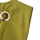 Stylish Ruffle Jersey Dress with Chic Jewelry Accent