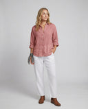 Chic Loose Fit Linen Blouse for Women