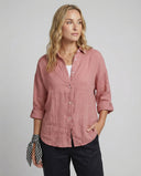 Chic Loose Fit Linen Blouse for Women