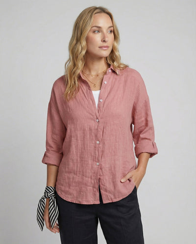 Chic Loose Fit Linen Blouse for Women
