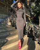 Chic Figure-Hugging Midi Dress for Women