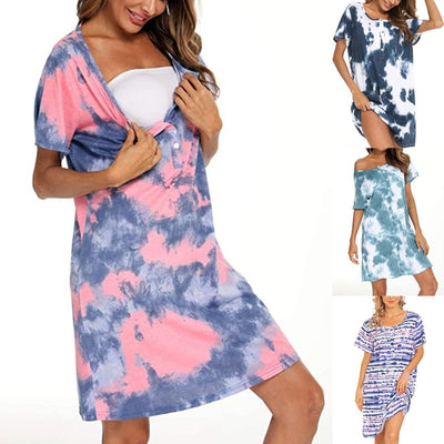Trendy Women's Tie-Dye Shirt Dress