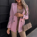 Chic Women's Double Button Blazer with Tailored Cut