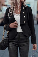 Chic Women's Double Button Blazer Jacket