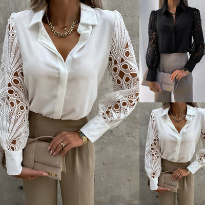 Artistic Lace Sleeve Women's Blouse