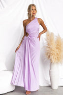 Chic Asymmetrical Women's Maxi Dress with Draped Elegance