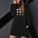 Chic Hooded Heart Print Dress for Women