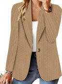 Chic Knitted Blazer Jacket with Cable Design