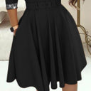 Chic Women's Dress with Waist Belt & Stylish Collar