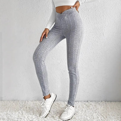 Stylish Ribbed Knit Leggings for Women
