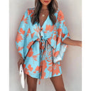 Floral Wrap Dress with Belt for Women