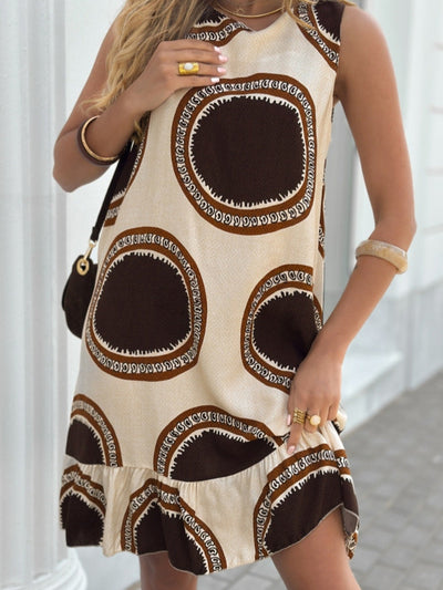 Charming Women's Summer Dress with Ruffle Detail & Vibrant Patterns