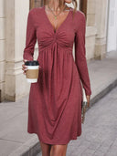 Chic Women's Jersey Dress with Button Accents