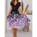 Floral V-Neck A-Line Dress for Women