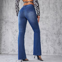 High-Waisted Flared Jeans with Trendy Wash