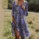 Chic Women's V-Neck Dress with Side Slit