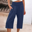 Chic Women's Culottes with Stretchy Waist and Pockets