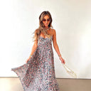 Floral Print Summer Maxi Dress for Women
