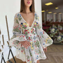 Chic Floral Stripe Women's Dress