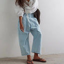 Women's Relaxed Fit Jeans with Elastic Waist and Generous Pockets