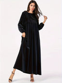 Velvet Maxi Dress with Graceful Draping