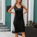 Chic Knitted Midi Dress with Cropped Sweater Top
