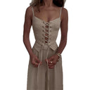 Chic Women's Corset Blouse with Lacing Design