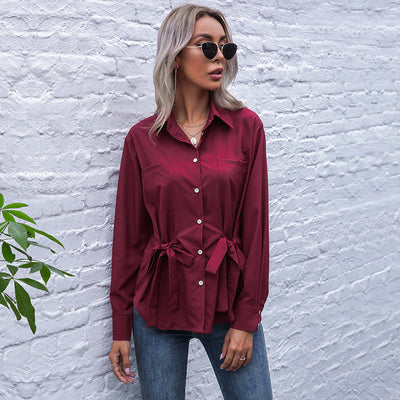 Chic Women's Blouse with Decorative Ties