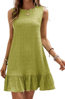 Ruffled Hem Textured Women's Dress