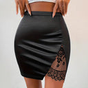 Chic High-Cut Pleated Skirt with Lace Detailing