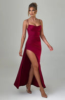 Off-Shoulder Maxi Dress with Chic Slit Detail