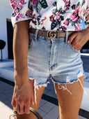 Frayed Hem Women's Denim Shorts