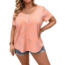 Romantic Heart Design Women's T-Shirt with Button Detail