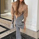 Chic Women's Blazer with Defined Structure and Waist Belt