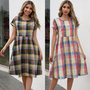 Checkered Cotton Dress for Women - Stylish and Chic