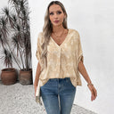 Summer Blouse for Women with Intricate Lacing and Relaxed Fit