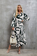 Trendy Women's Graphic Print Shirt Dress