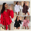 Chic Ruffled Kimono with Waist Belt for Women