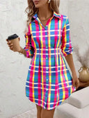 Floral Accent Women's Shirt Dress for Effortless Style