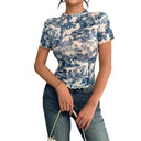 Chic Women's Short Sleeve T-Shirt with Unique Print