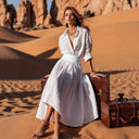 Chic Asymmetric Hem Women's Shirt Dress