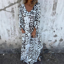 Chic Women's Maxi Dress with Deep V-Neck