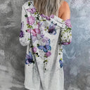 Chic Floral-Accent Women's Long Shirt Dress