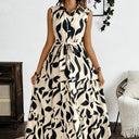 Chic Women's Tie Waist Shirt Dress with Flared Skirt