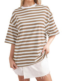 Wide Striped Oversized Women's Tee