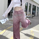 Trendy High-Waist Frayed Hem Jeans for Women