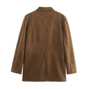 Chic Suede Blazer Jacket for Women